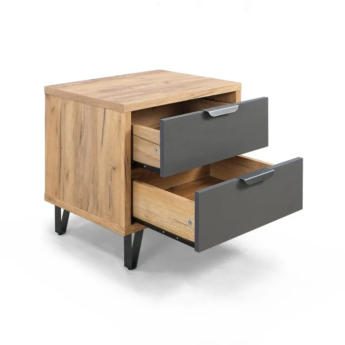 0D088FL Nightstand in Golden Oak/Gray