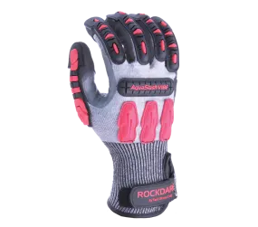 13G HDPE A4 (Wire-Core Steel) Double dipped sand foam nitrile palm coated gloves with EVA palm padding and TPR back hand