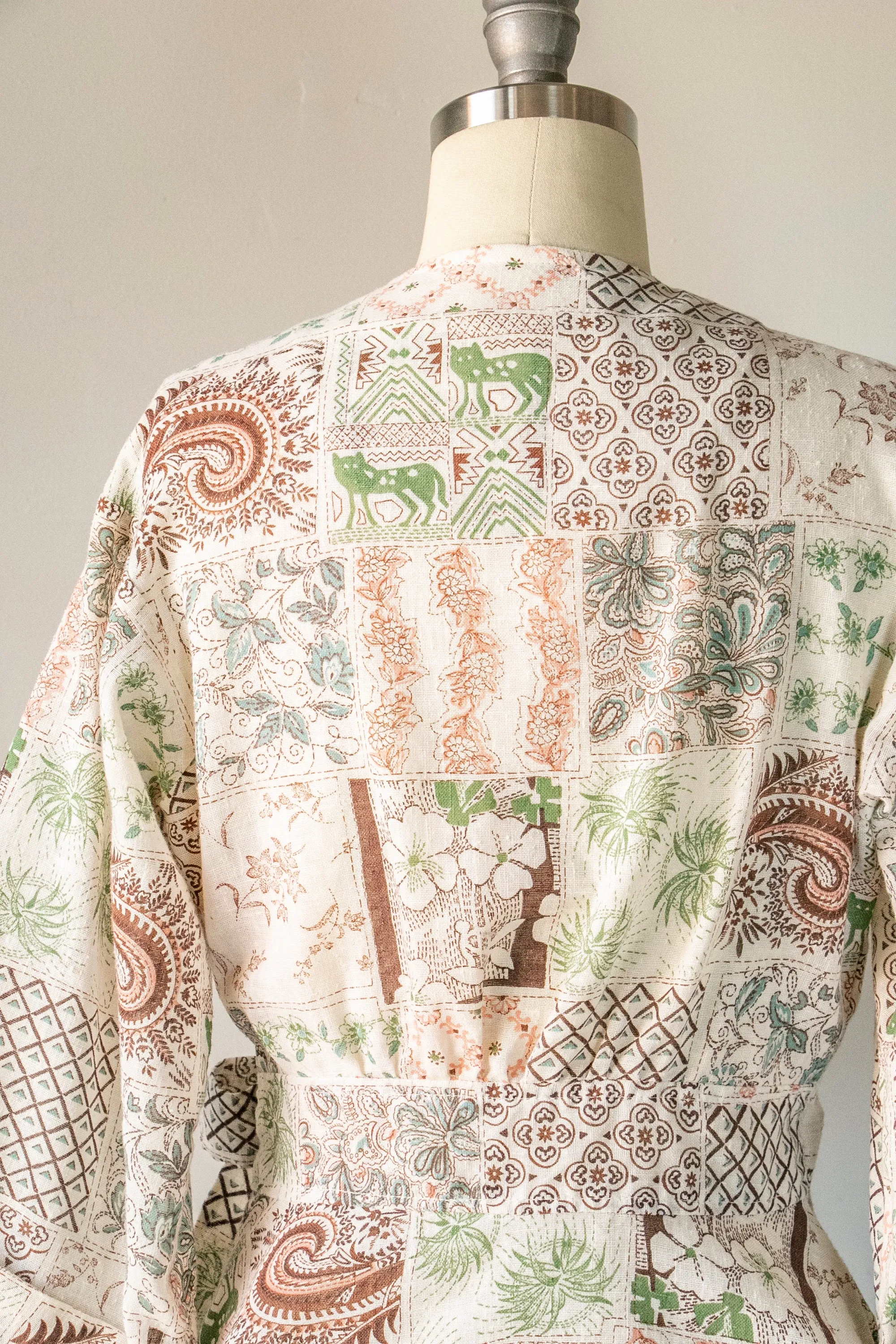 1970s Peplum Wrap Blouse Boho S
