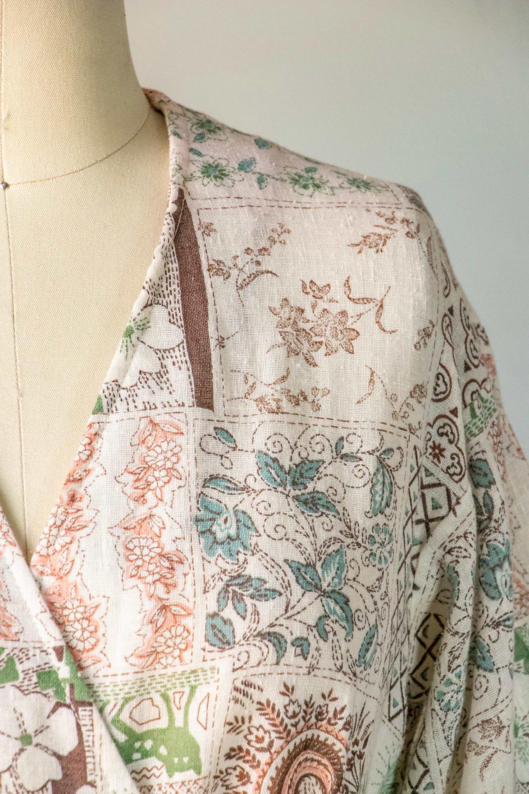 1970s Peplum Wrap Blouse Boho S