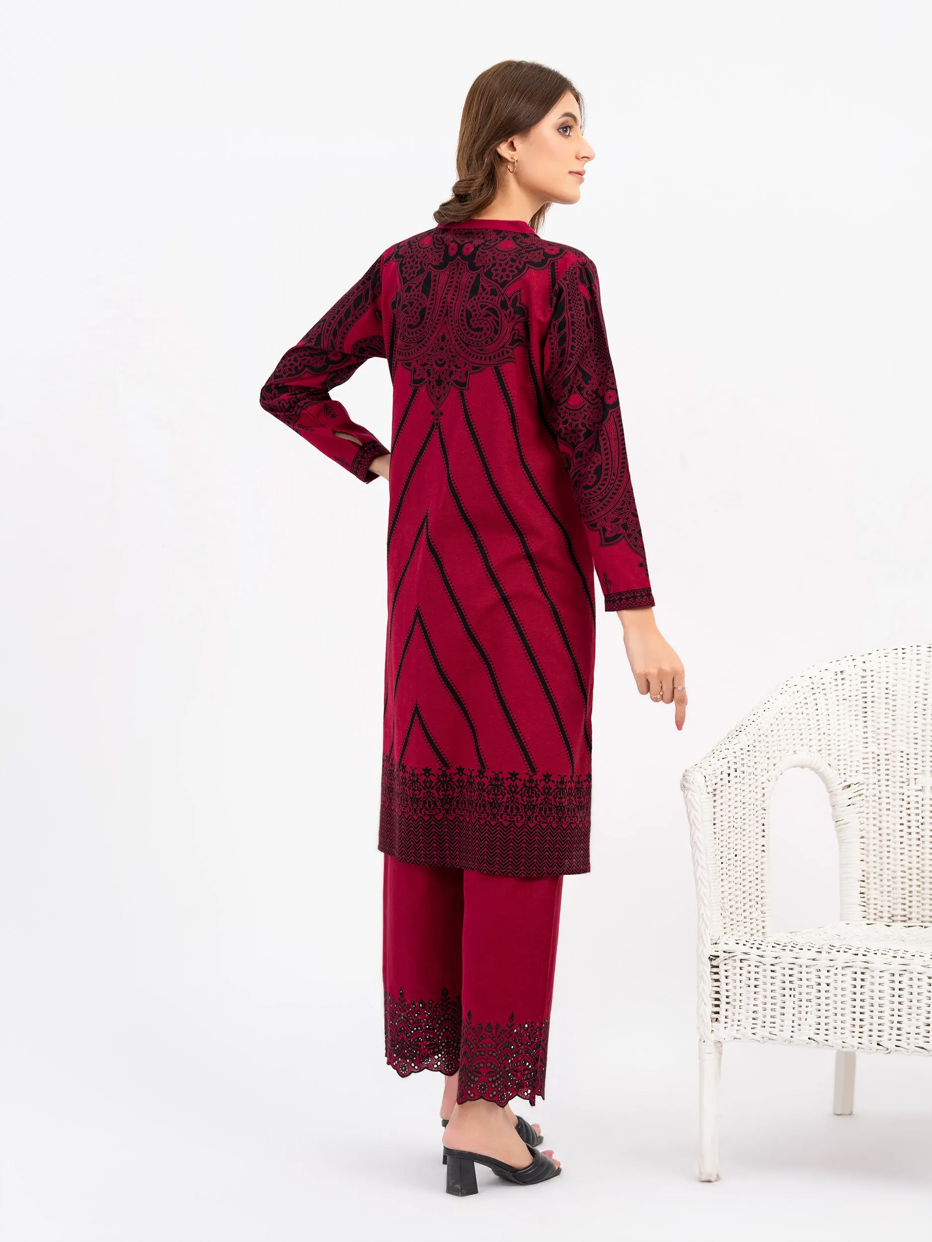 2 Piece Khaddar Suit-Embroidered(Pret)