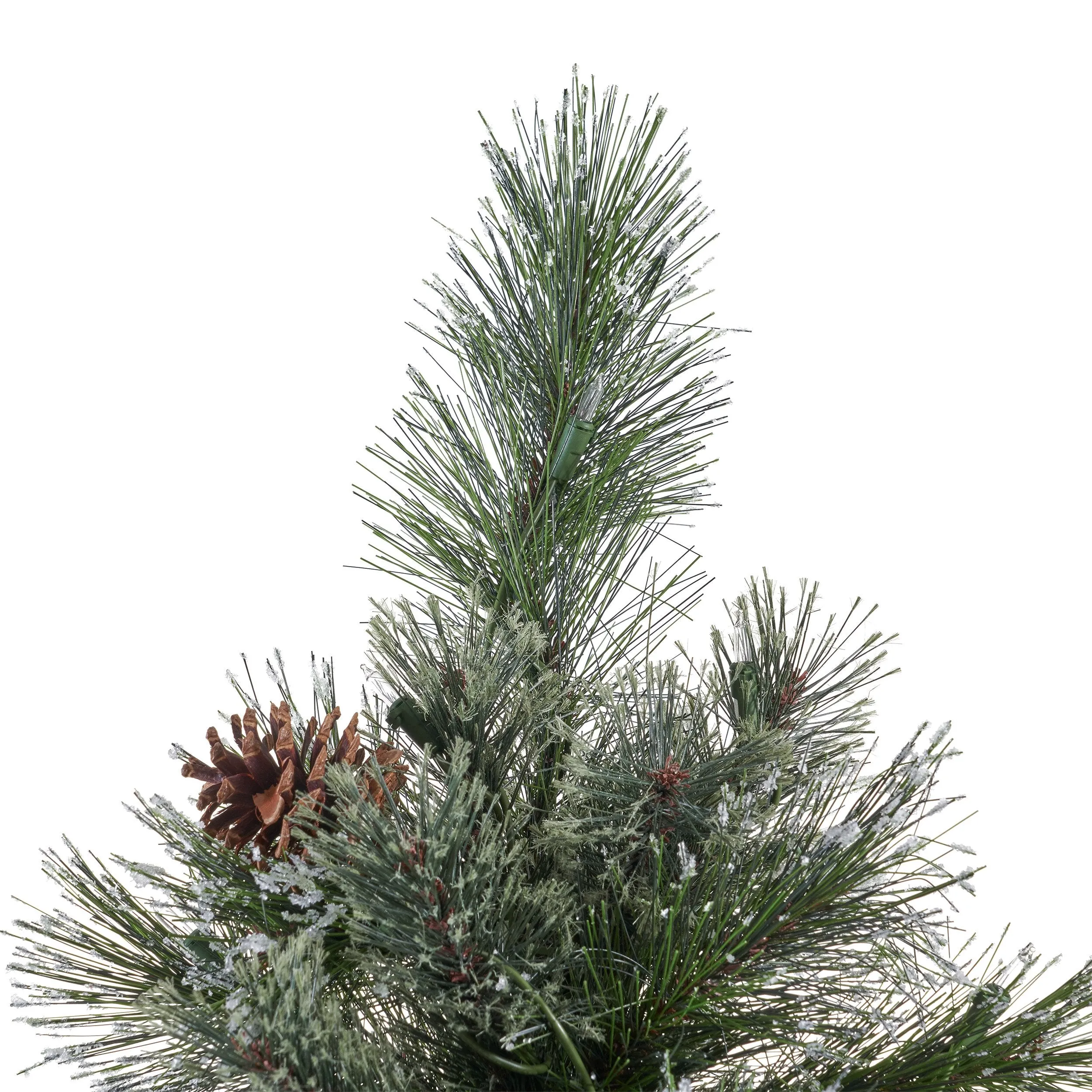 7.5-foot Cashmere Pine and Mixed Needles Hinged Artificial Christmas Tree with Snowy Branches and Pinecones - NH483703