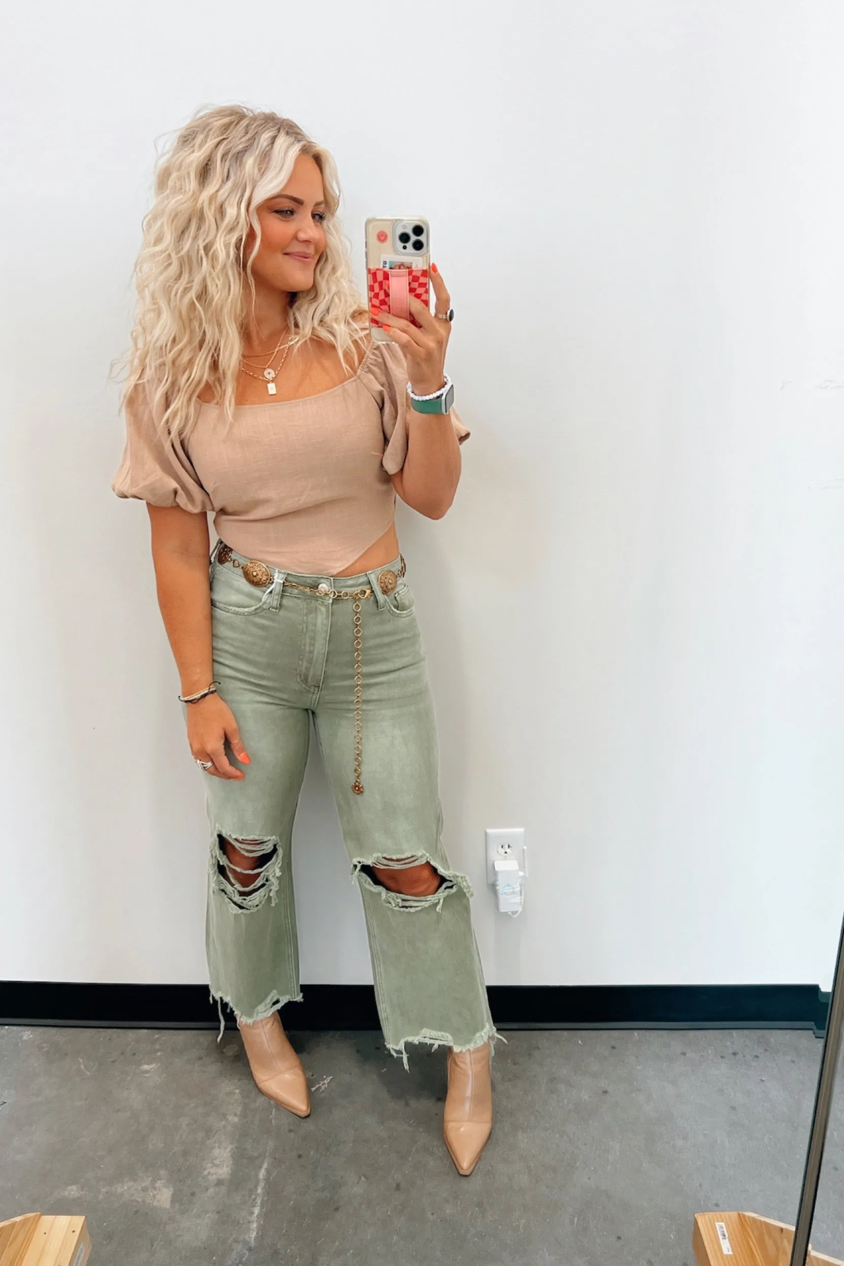 Ambitious Crop Wrap Tie Blouse - FINAL SALE