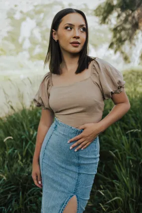 Ambitious Crop Wrap Tie Blouse - FINAL SALE