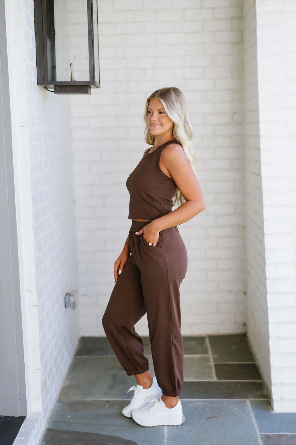 Archer Knit Jogger Pant Set-Mocha