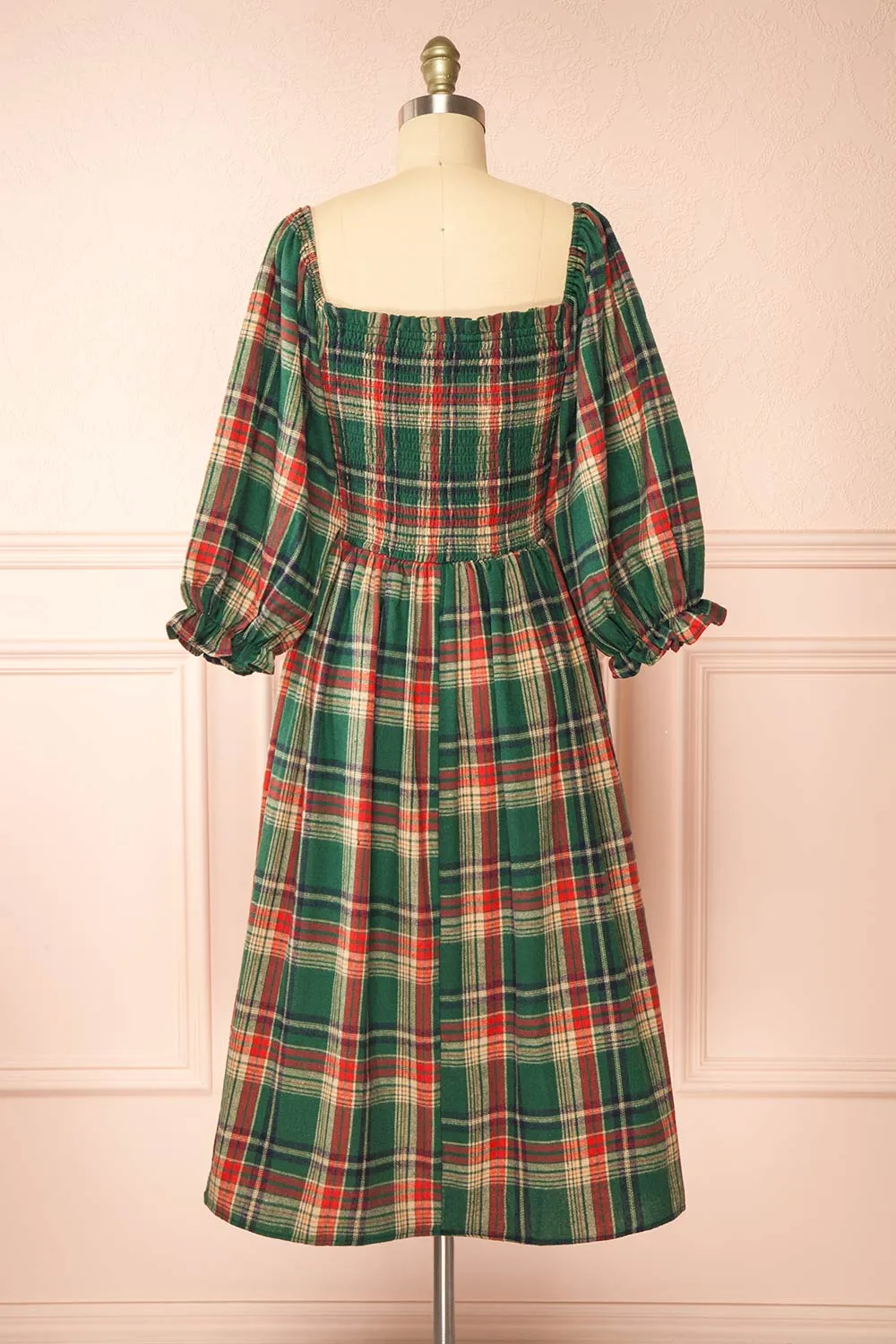 Arellia Green | Plaid Flannel Midi Dress