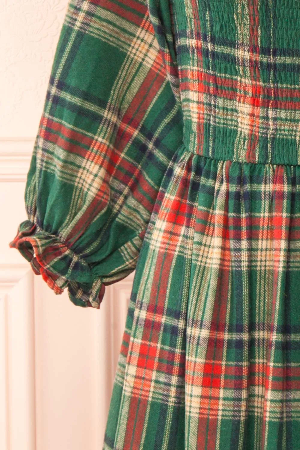 Arellia Green | Plaid Flannel Midi Dress