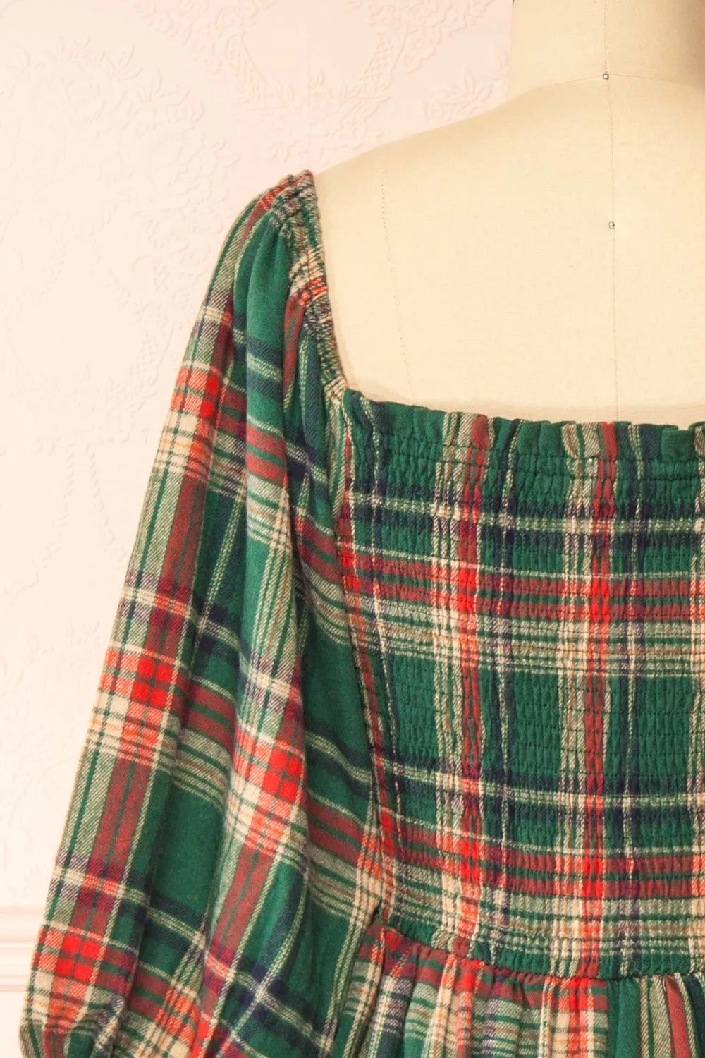 Arellia Green | Plaid Flannel Midi Dress
