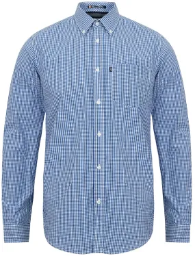 Ashbridge Gingham Long Sleeve Shirt in Ocean - Le Shark