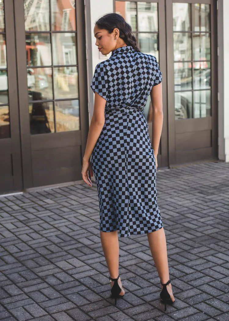 Baldhart Tie Waist Dress - Mineral Blue-***FINAL SALE***