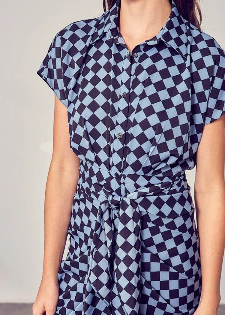 Baldhart Tie Waist Dress - Mineral Blue-***FINAL SALE***