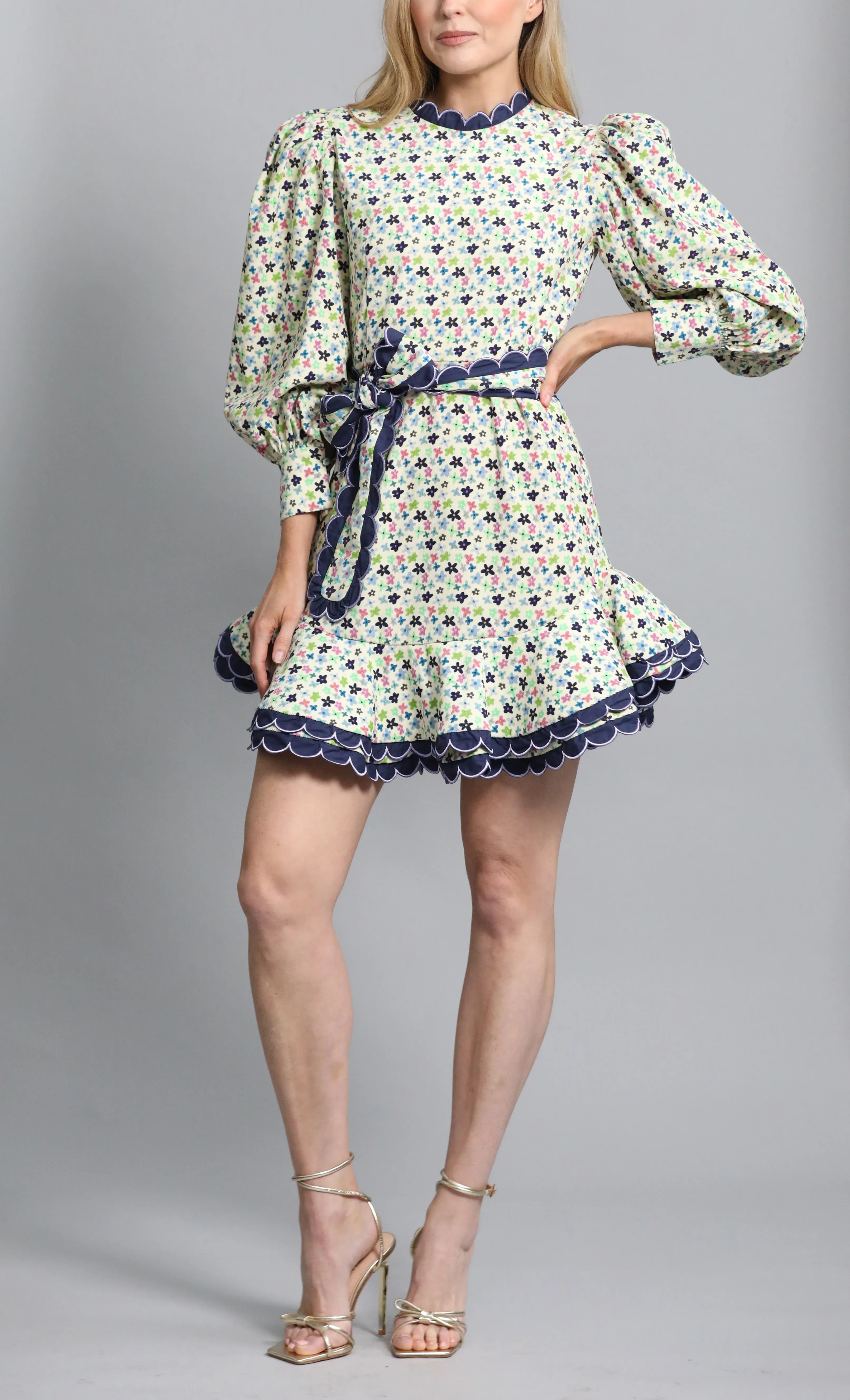 Bamba Scallop-Trim Shirt Dress