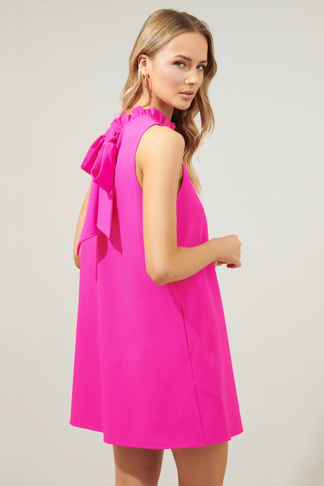 Benson Trapeze Mock Neck Mini Dress