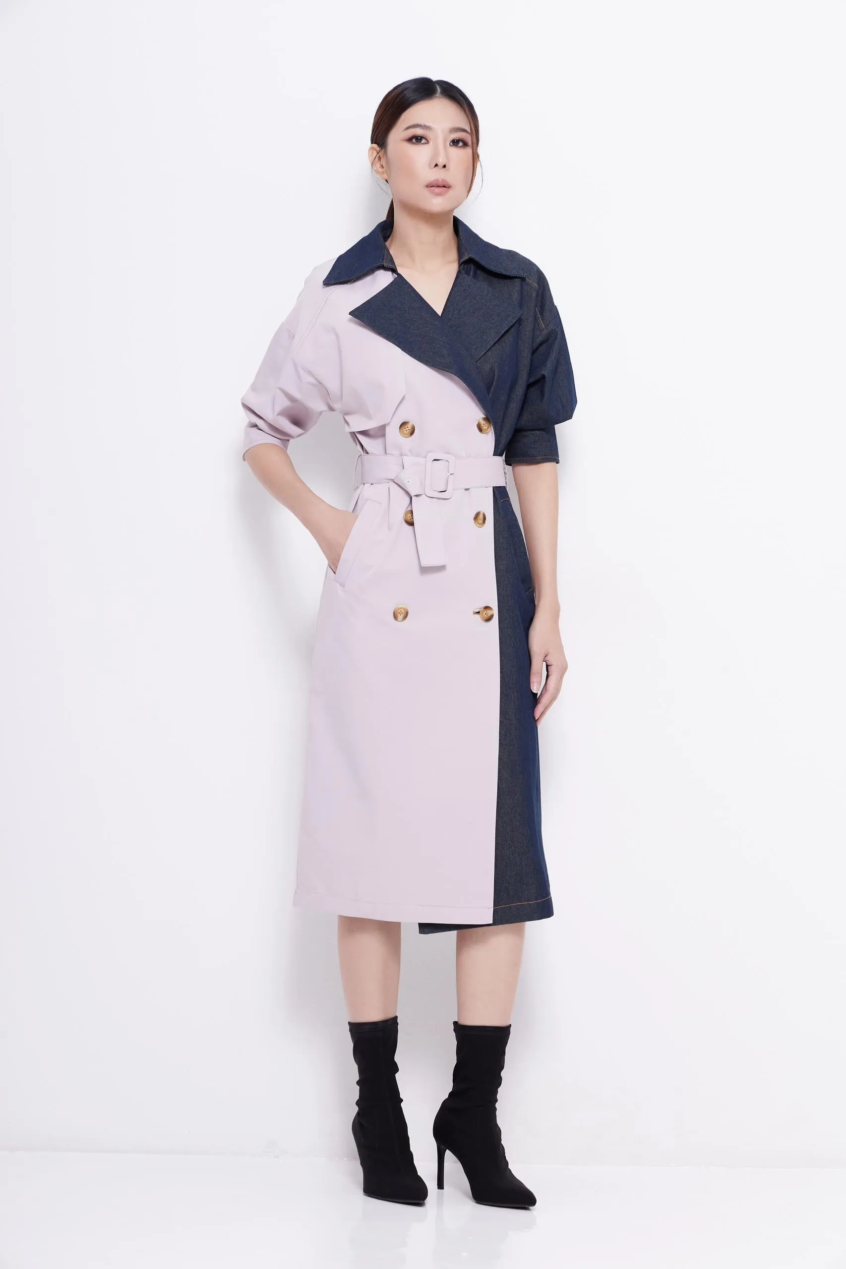 Bianca Bi-color Denim Dress