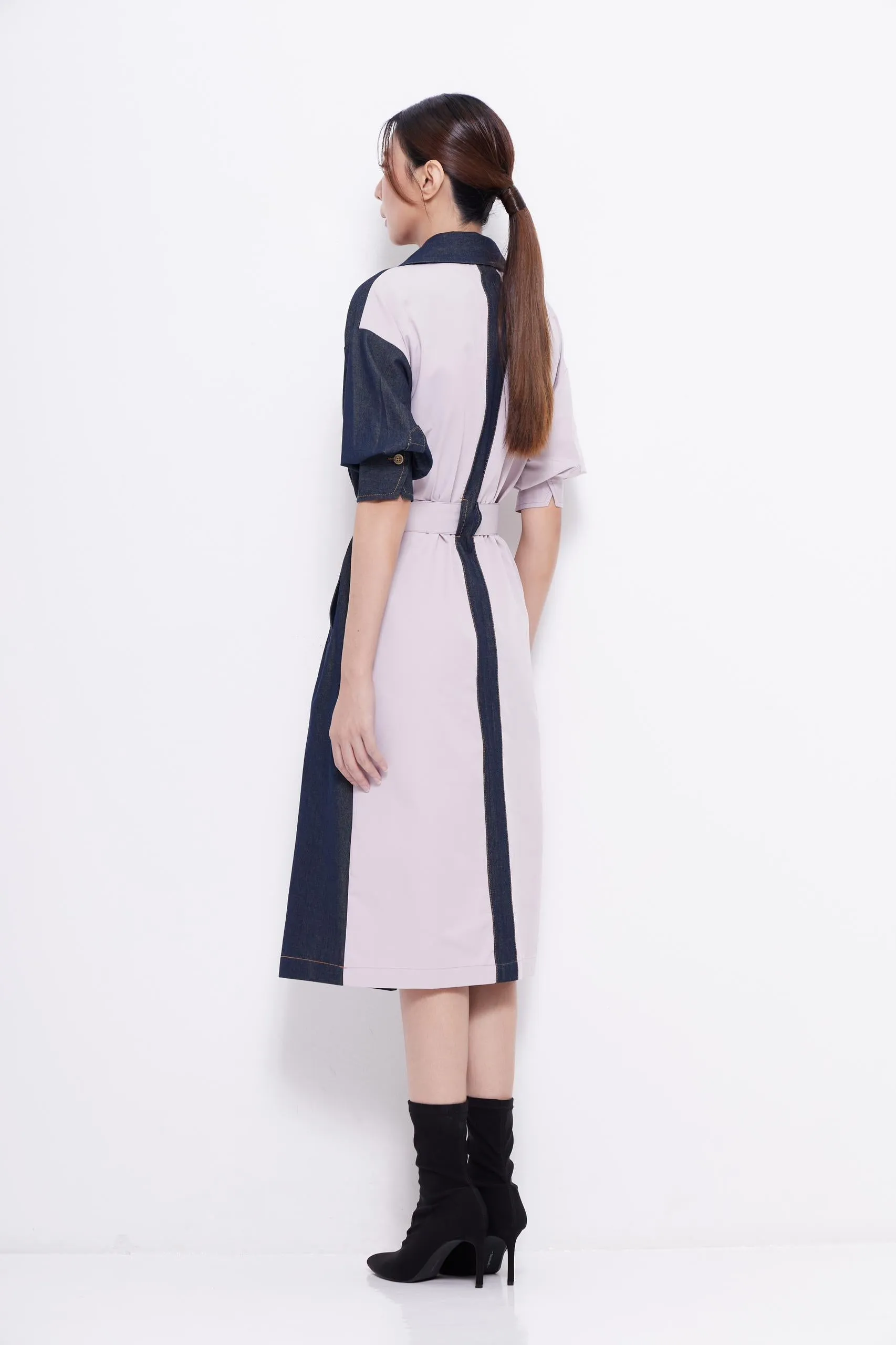 Bianca Bi-color Denim Dress