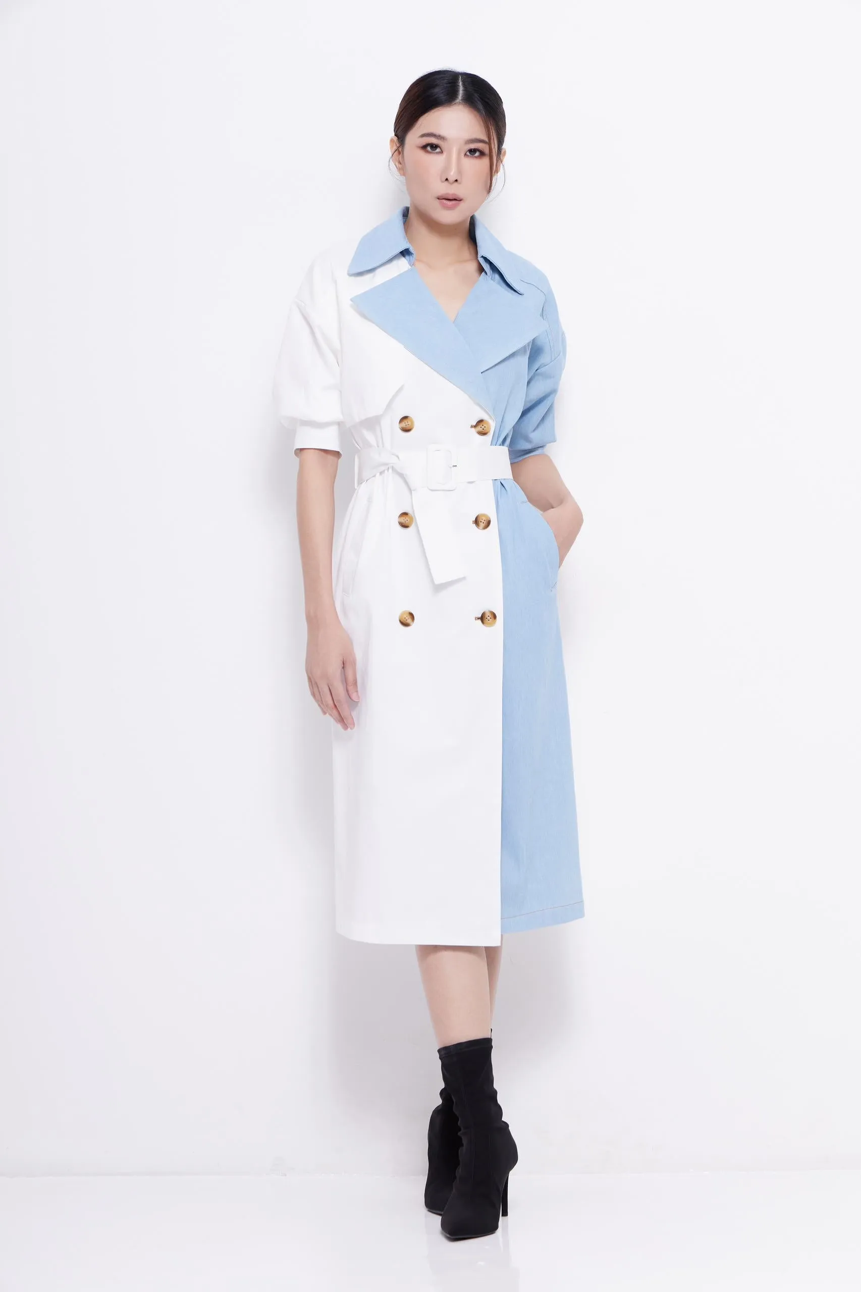 Bianca Bi-color Denim Dress
