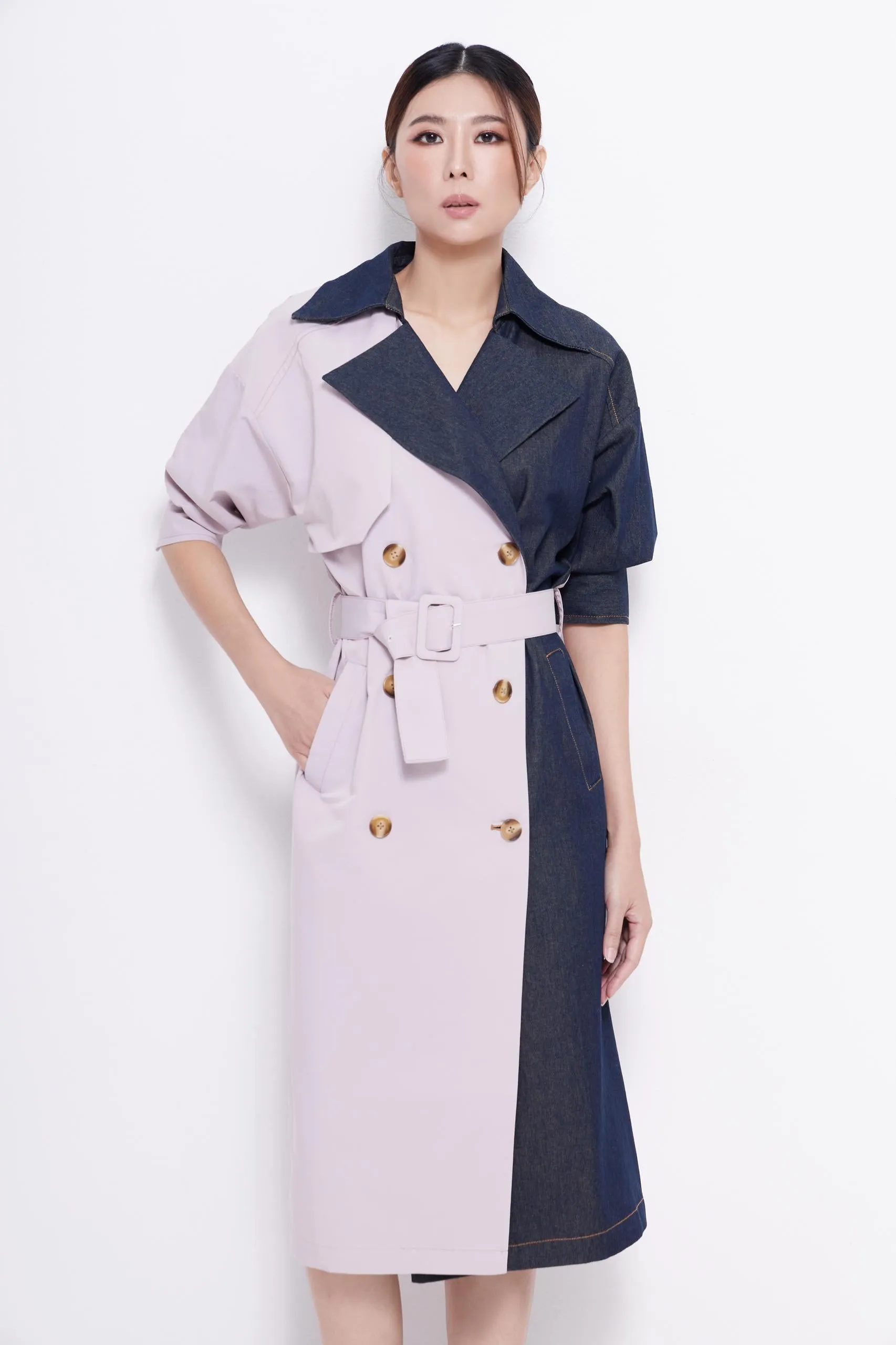Bianca Bi-color Denim Dress