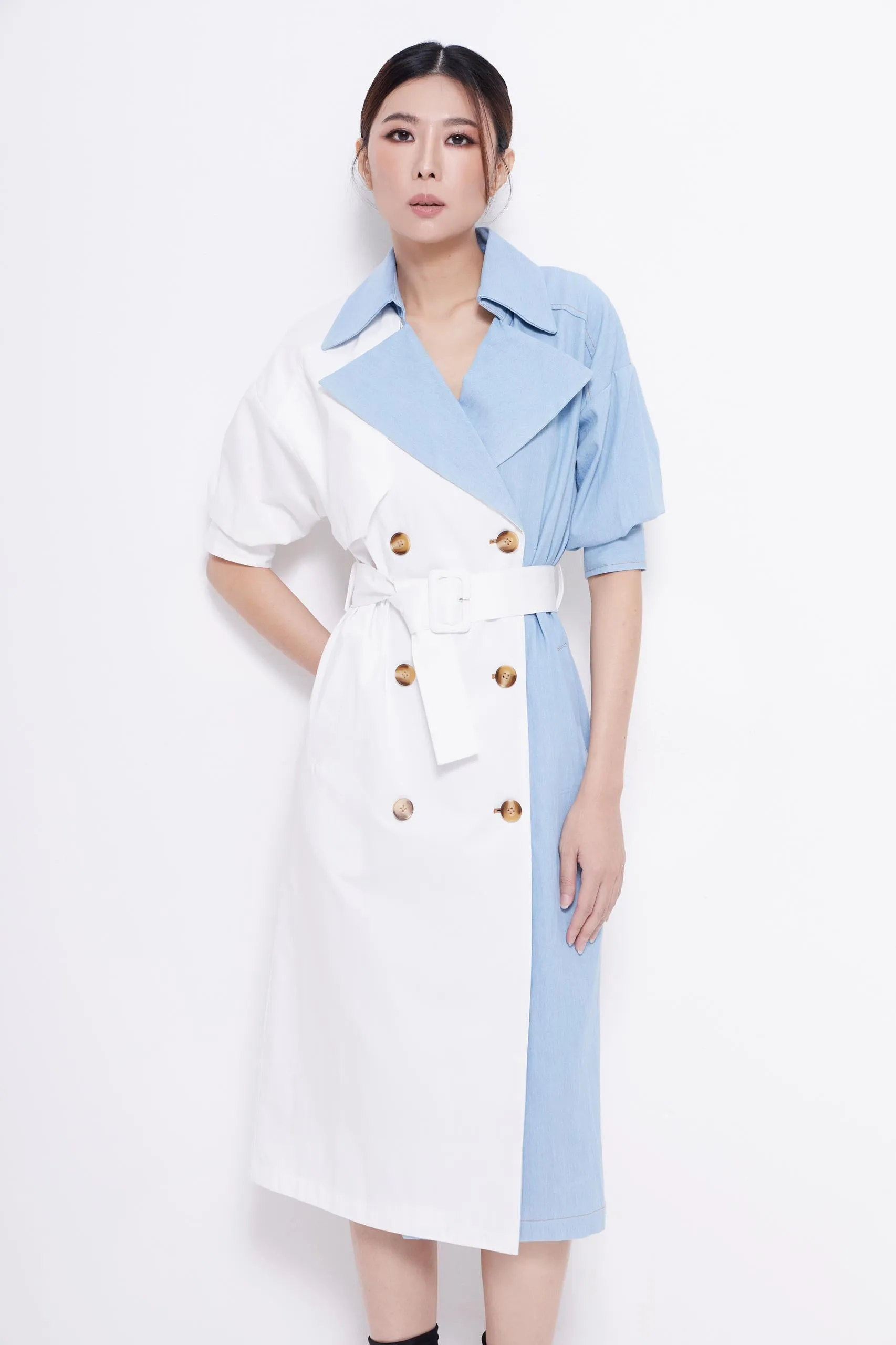 Bianca Bi-color Denim Dress
