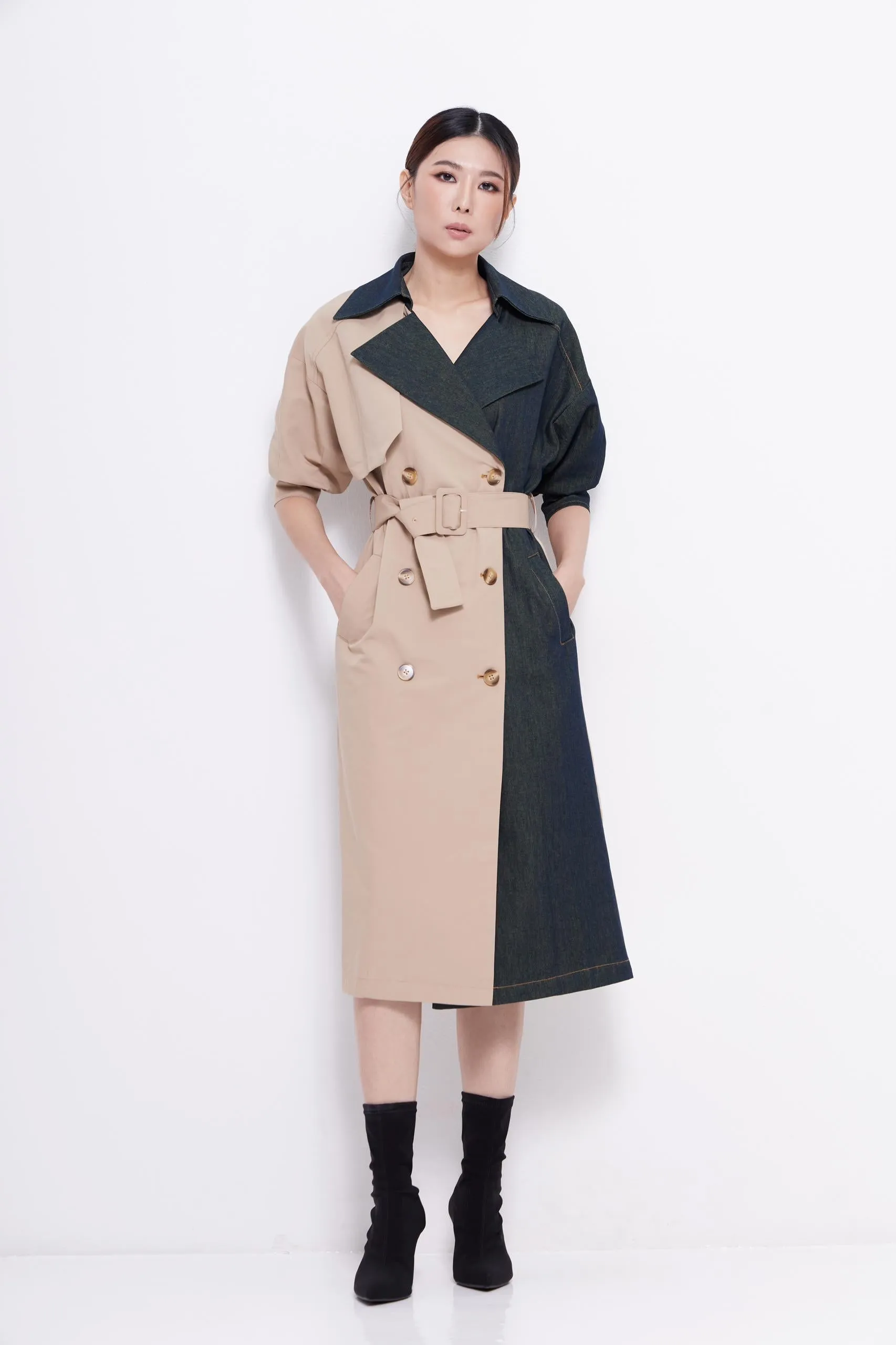 Bianca Bi-color Denim Dress