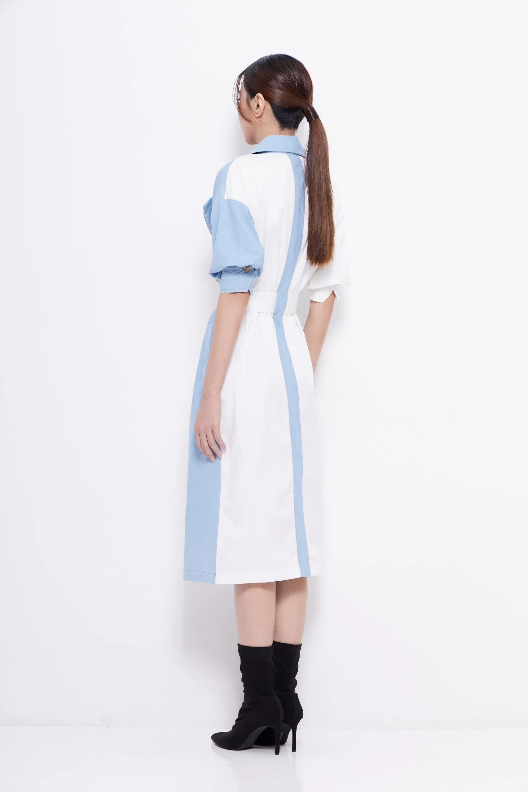 Bianca Bi-color Denim Dress