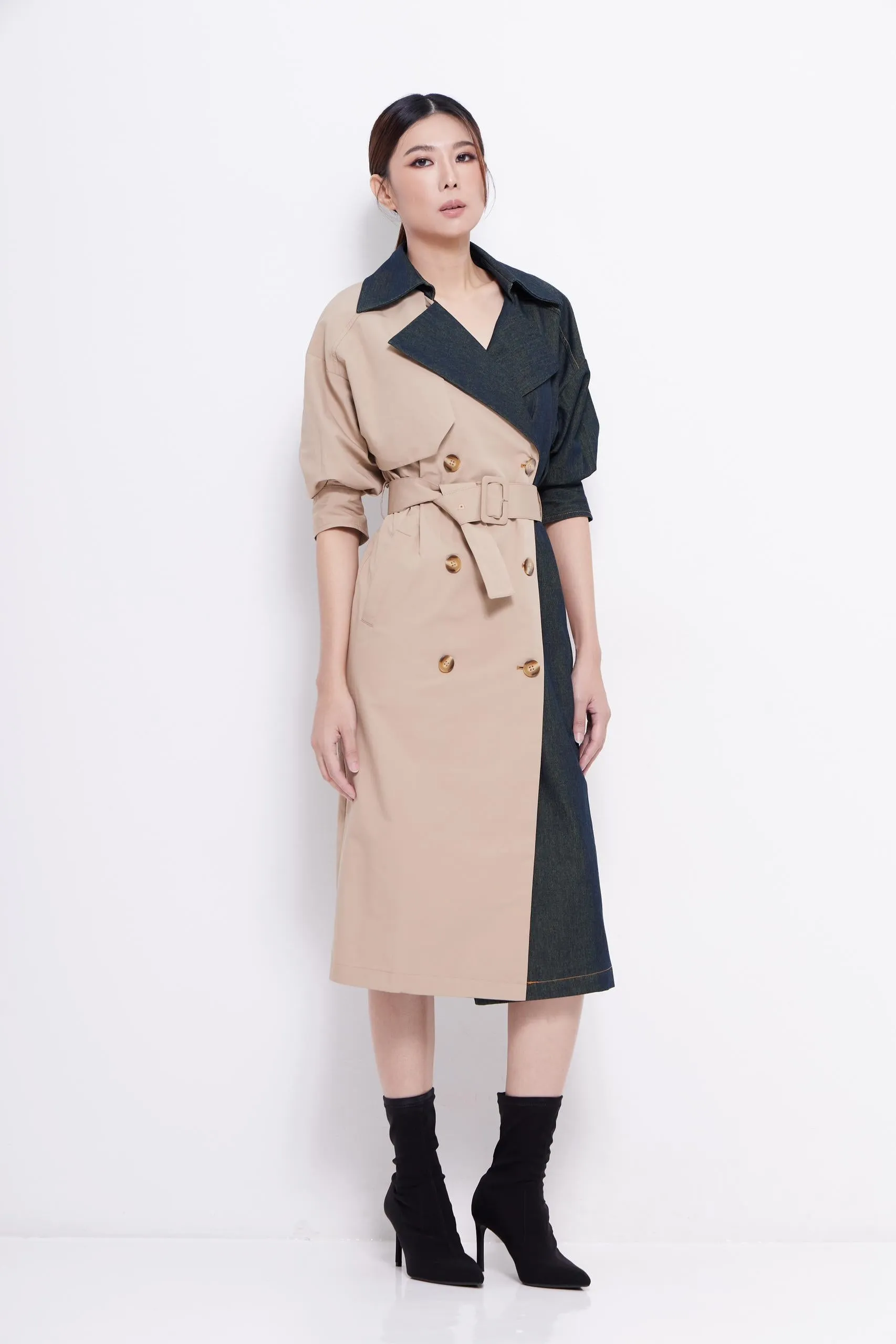Bianca Bi-color Denim Dress
