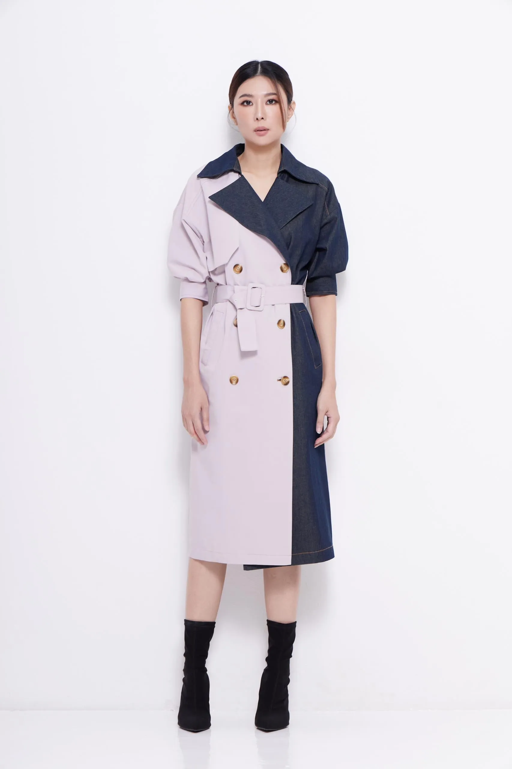 Bianca Bi-color Denim Dress