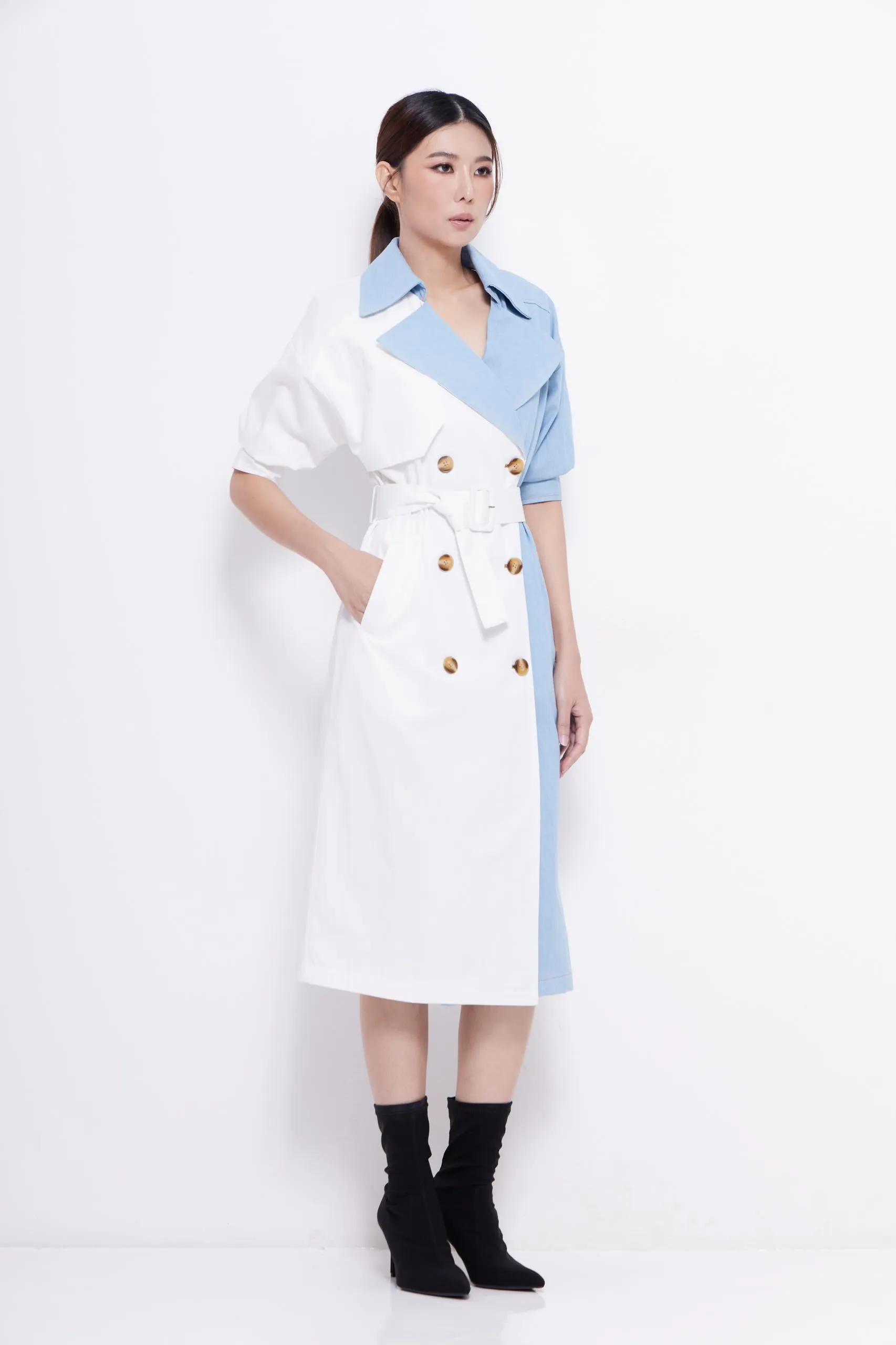 Bianca Bi-color Denim Dress