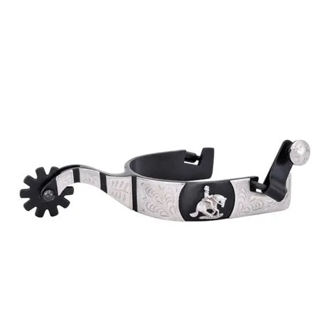 Black Satin Sliding Reiner Motif Reining Spur