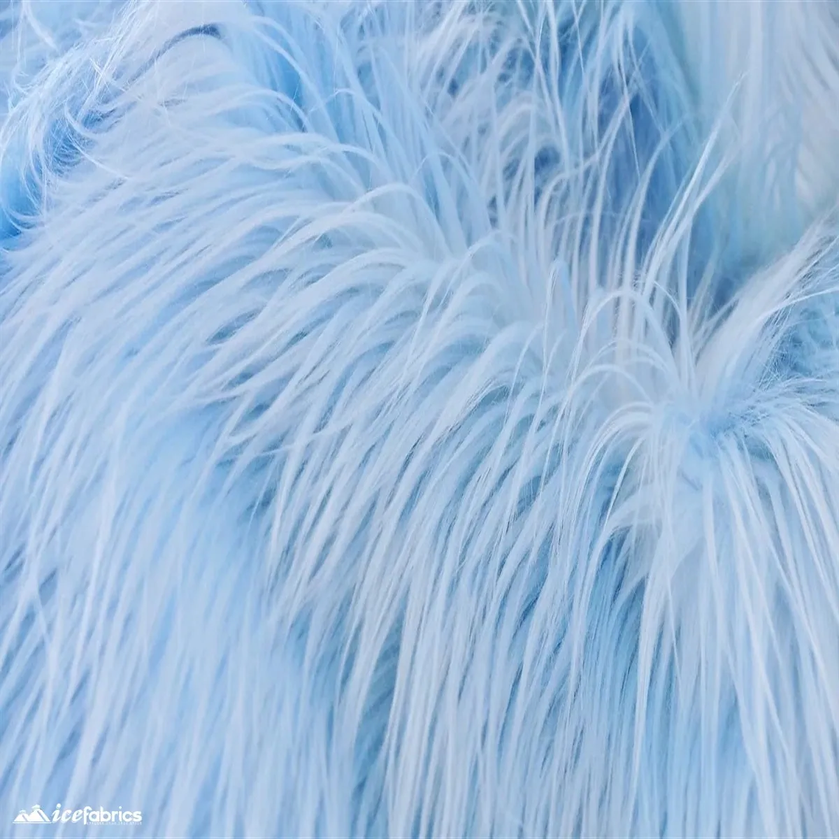 Blue Mohair Faux Fur Fabric By The Roll (20 Yards) 4 Inch Pile
