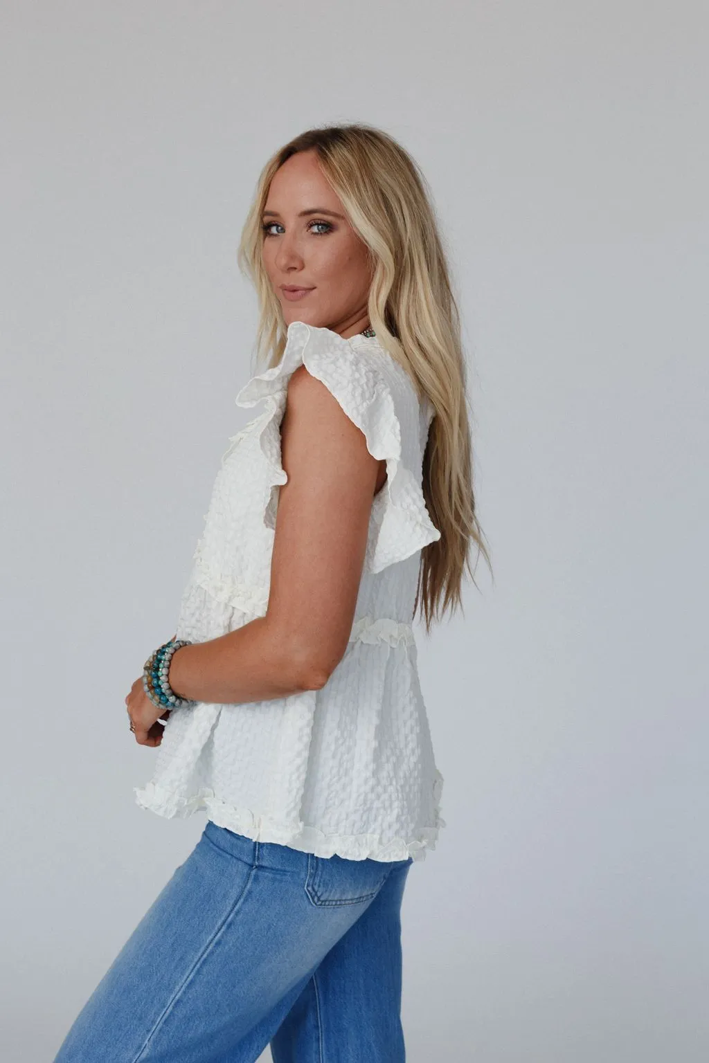 Bound To Do Textured Top - Ivory