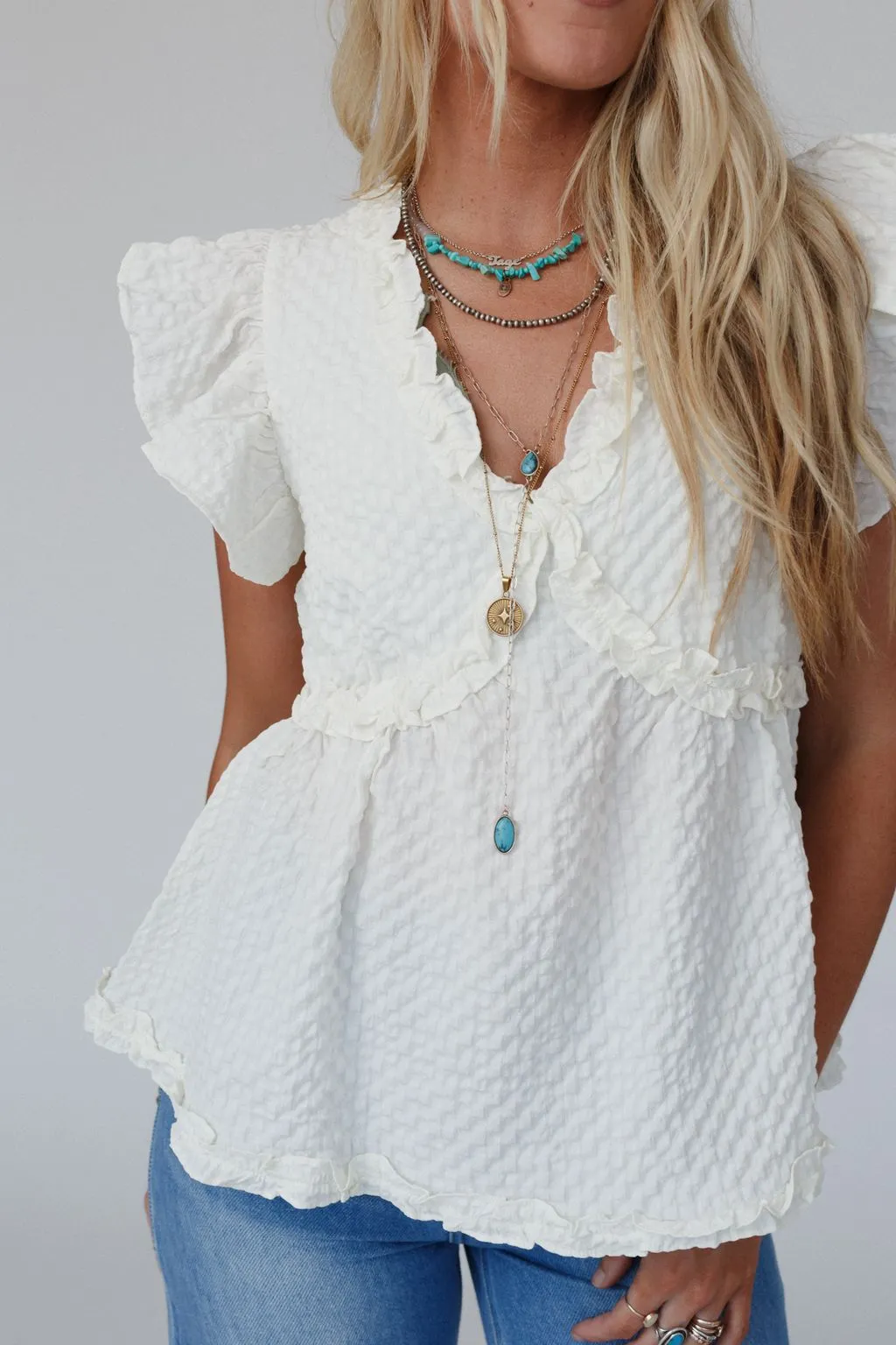 Bound To Do Textured Top - Ivory