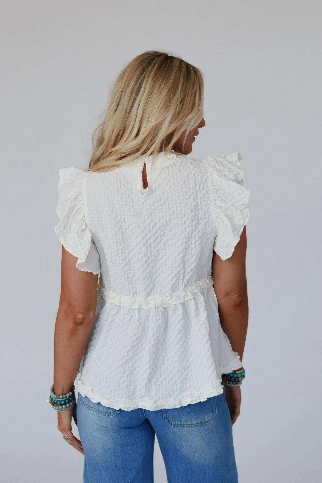 Bound To Do Textured Top - Ivory