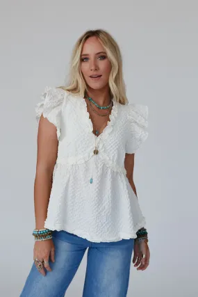 Bound To Do Textured Top - Ivory