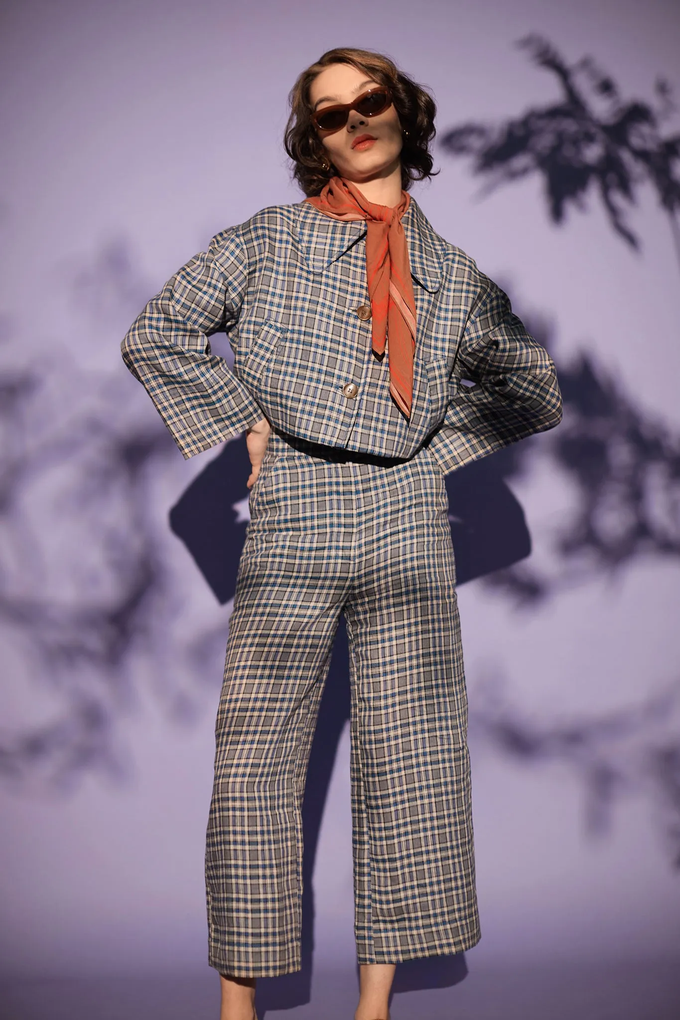 Brisa Pant Blue/Cream Check