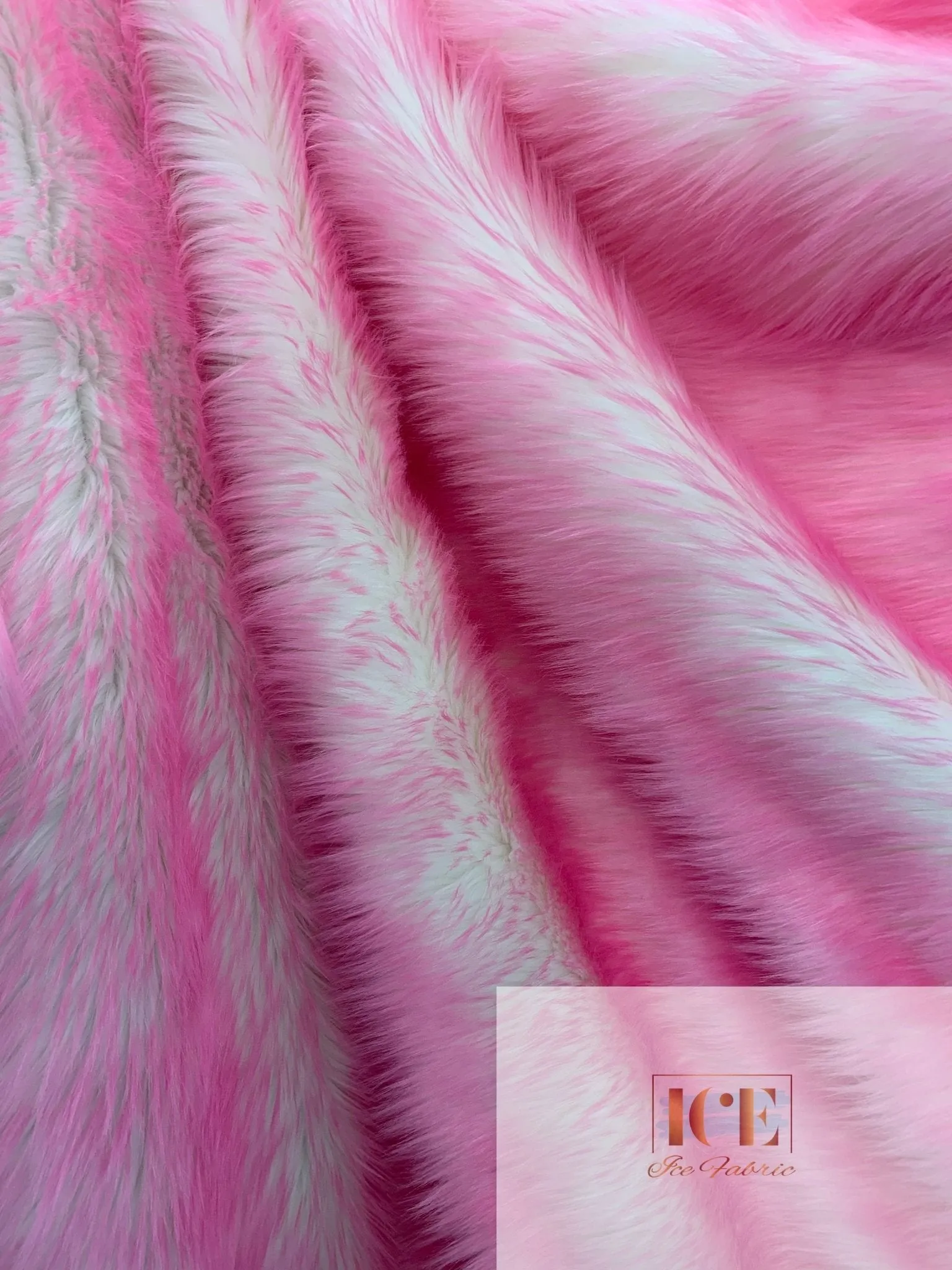 Canadian Fox 2 Tone Shaggy Long Pile Faux Fur Fabric For Blankets, Costumes, Bed Spread