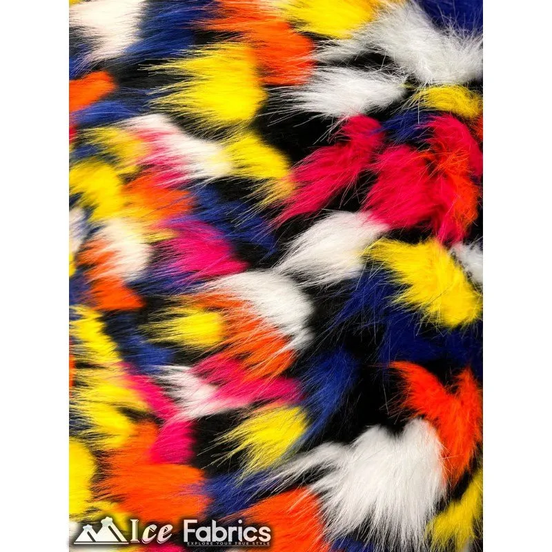 Canadian multi color Faux Fur Fabric By The Yard