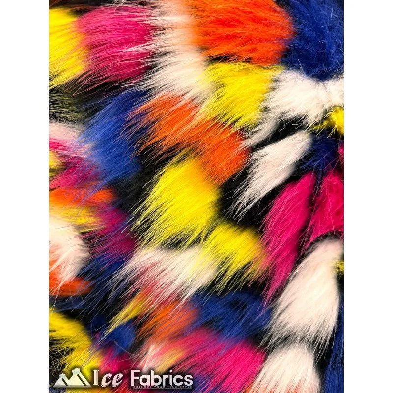 Canadian multi color Faux Fur Fabric By The Yard
