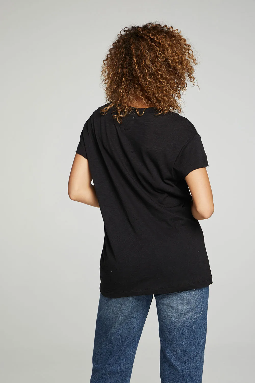 Cap Sleeve Crew Neck Tee