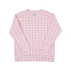 Cassidy Comfy Crewneck - Palm Beach Pink Gingham with Palm Beach Pink