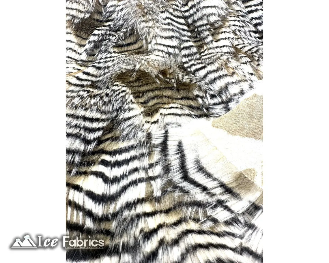 Champagne Faux Fake Fur Feathered Bird Long Pile Fabric | Faux Fur Material
