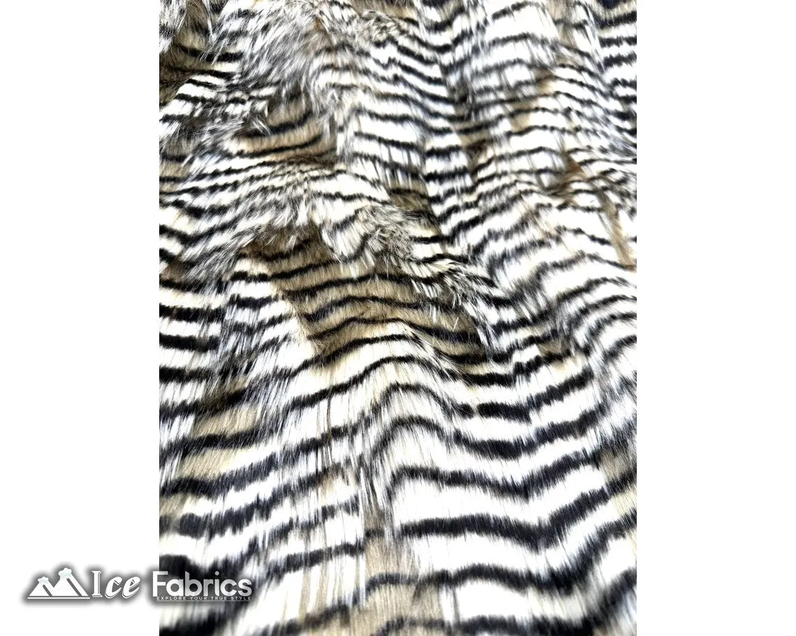 Champagne Faux Fake Fur Feathered Bird Long Pile Fabric | Faux Fur Material