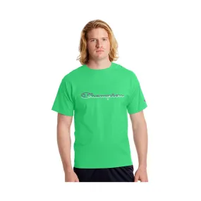 Champion Athletics Split Script Logo Jersey Tee Green Myth GT23H Y08126 PC0