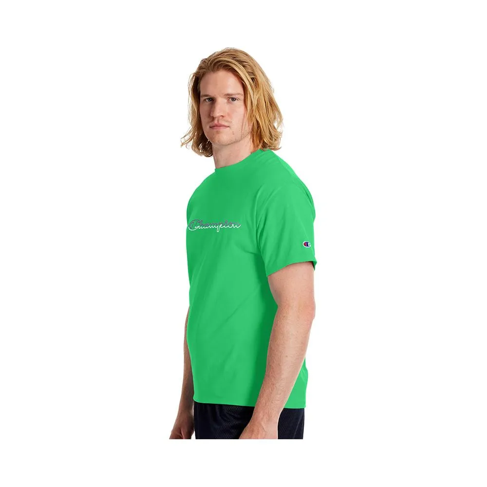 Champion Athletics Split Script Logo Jersey Tee Green Myth GT23H Y08126 PC0
