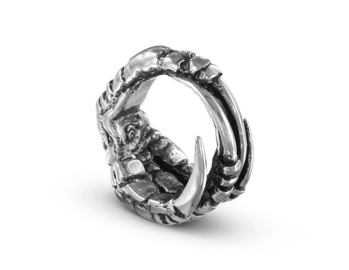Crow Claw Ring - Silver
