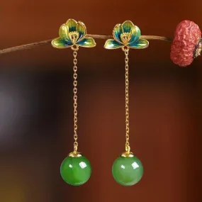 Dangle Earrings: Lotus Heart