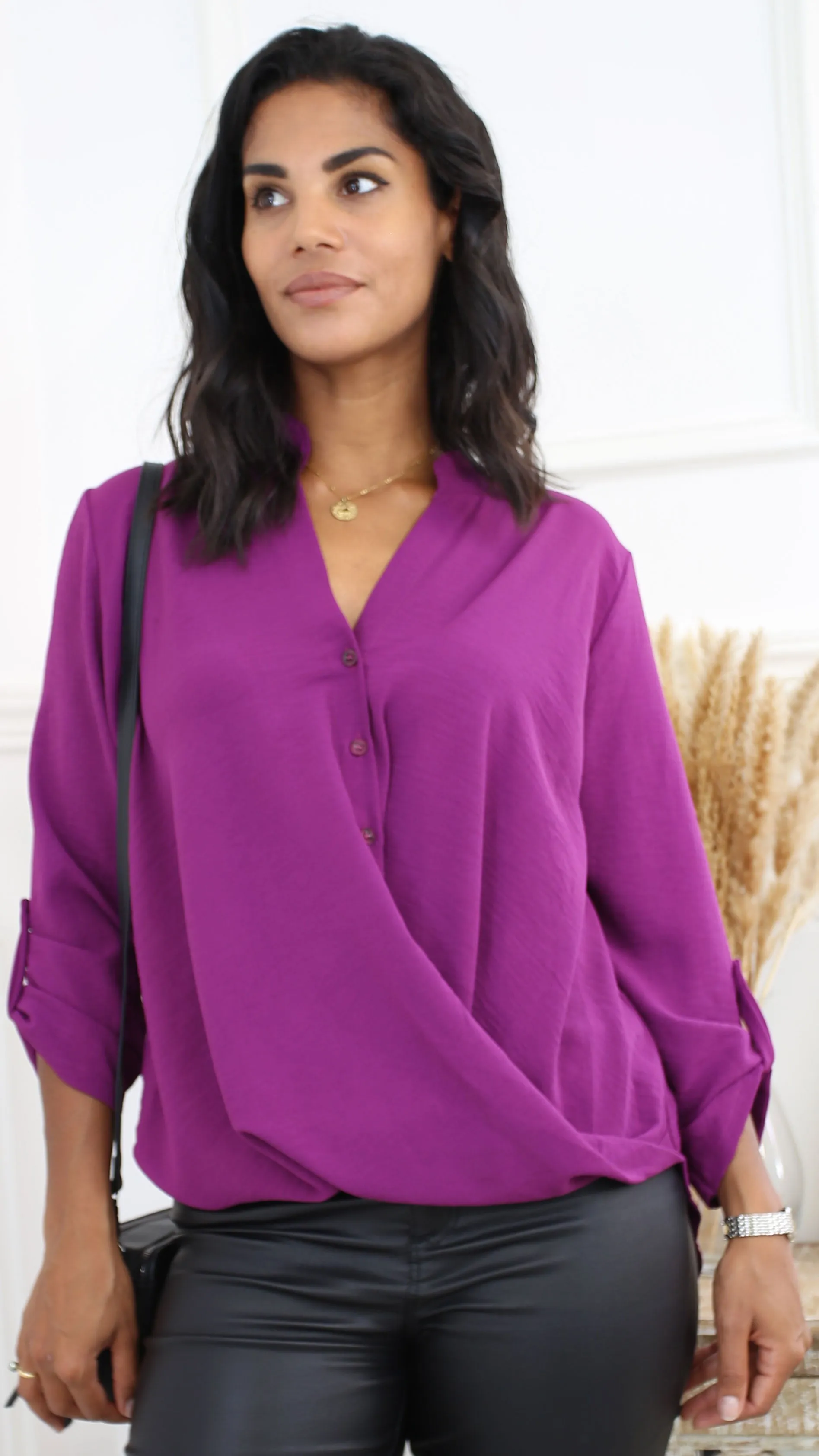 Darcy Purple Wrap Blouse