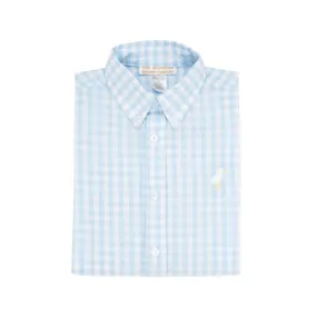 Dean's List Dress Shirt - Buckhead Blue Gingham with Multicolor Stork