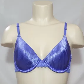 DISCONTINUED Maidenform 7122 One Fabulous Fit Jacquard Satin Underwire Bra 36D Blue NWT