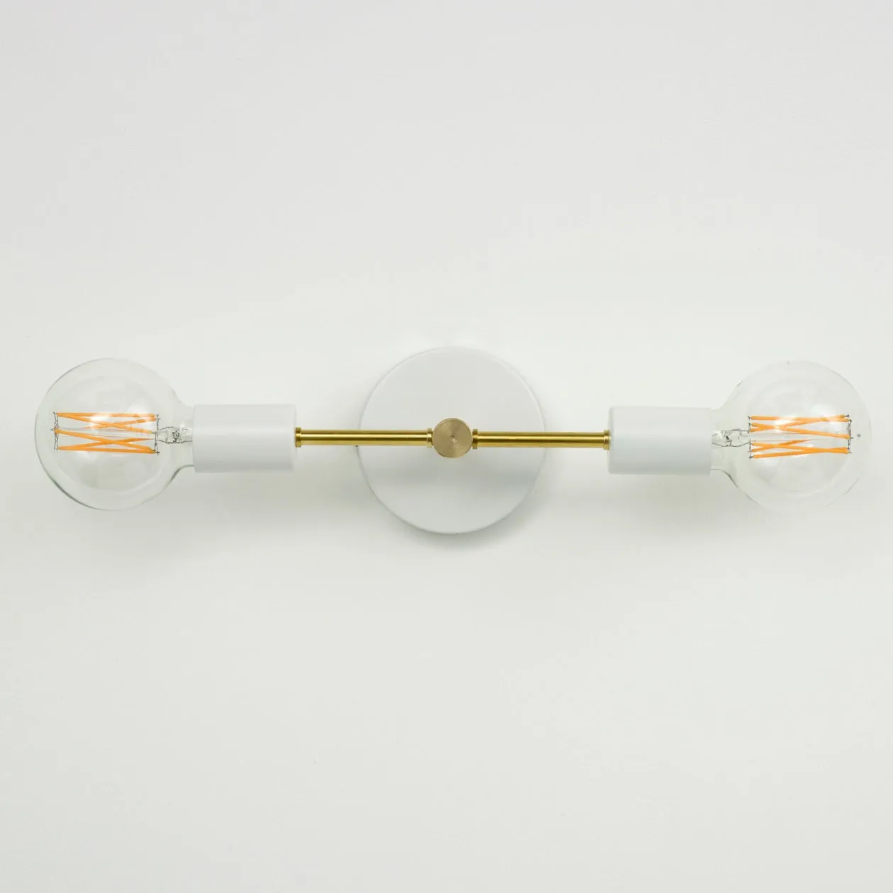 Double Arm Wall Light - White