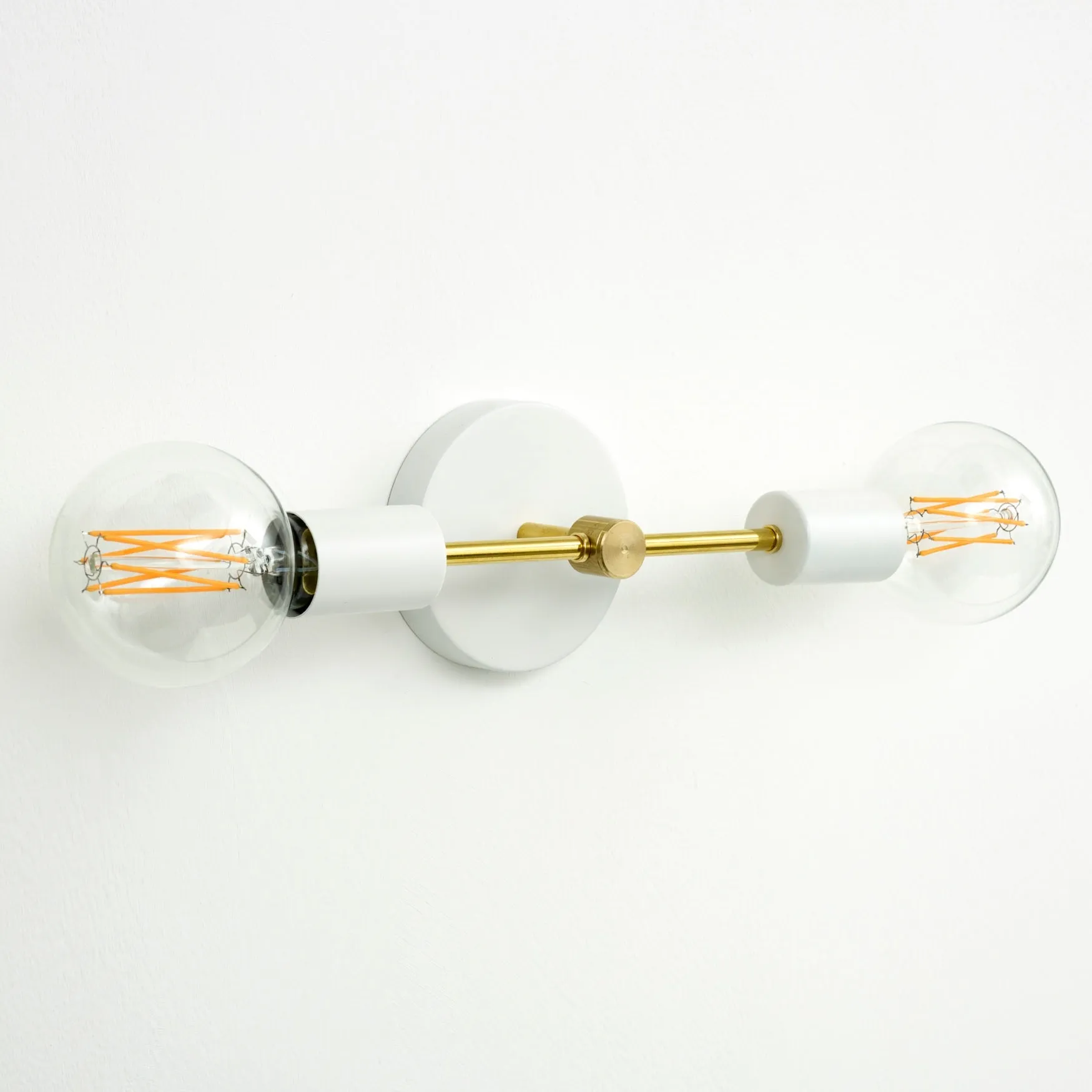 Double Arm Wall Light - White